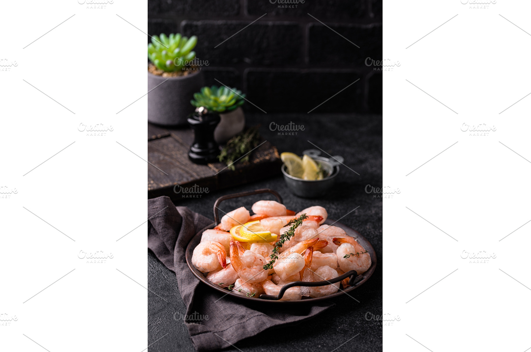 Frozen uncooked prawns or shrimps, a Food & Drink Photo by Yulia Furman