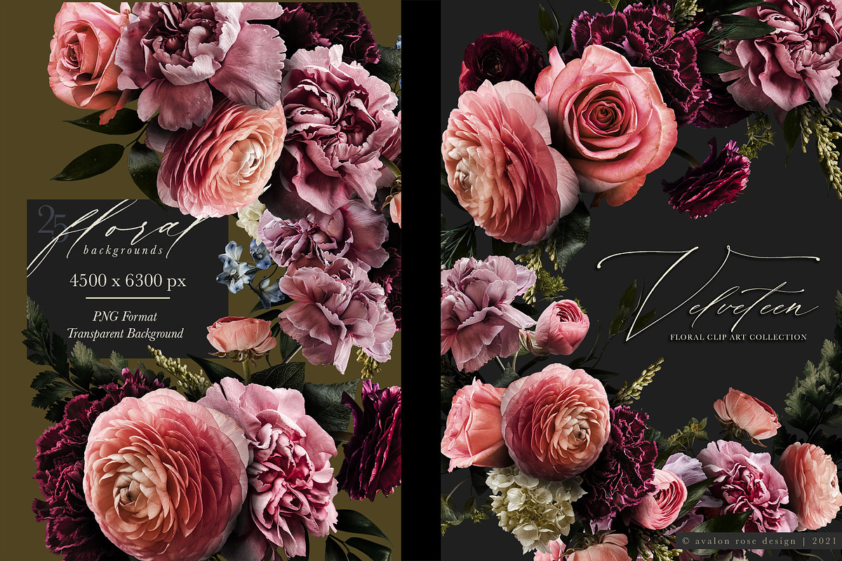 Velveteen Floral Clip Art Collection, an Object Graphic by Eclectic Anthology (Photo 5 of 19)