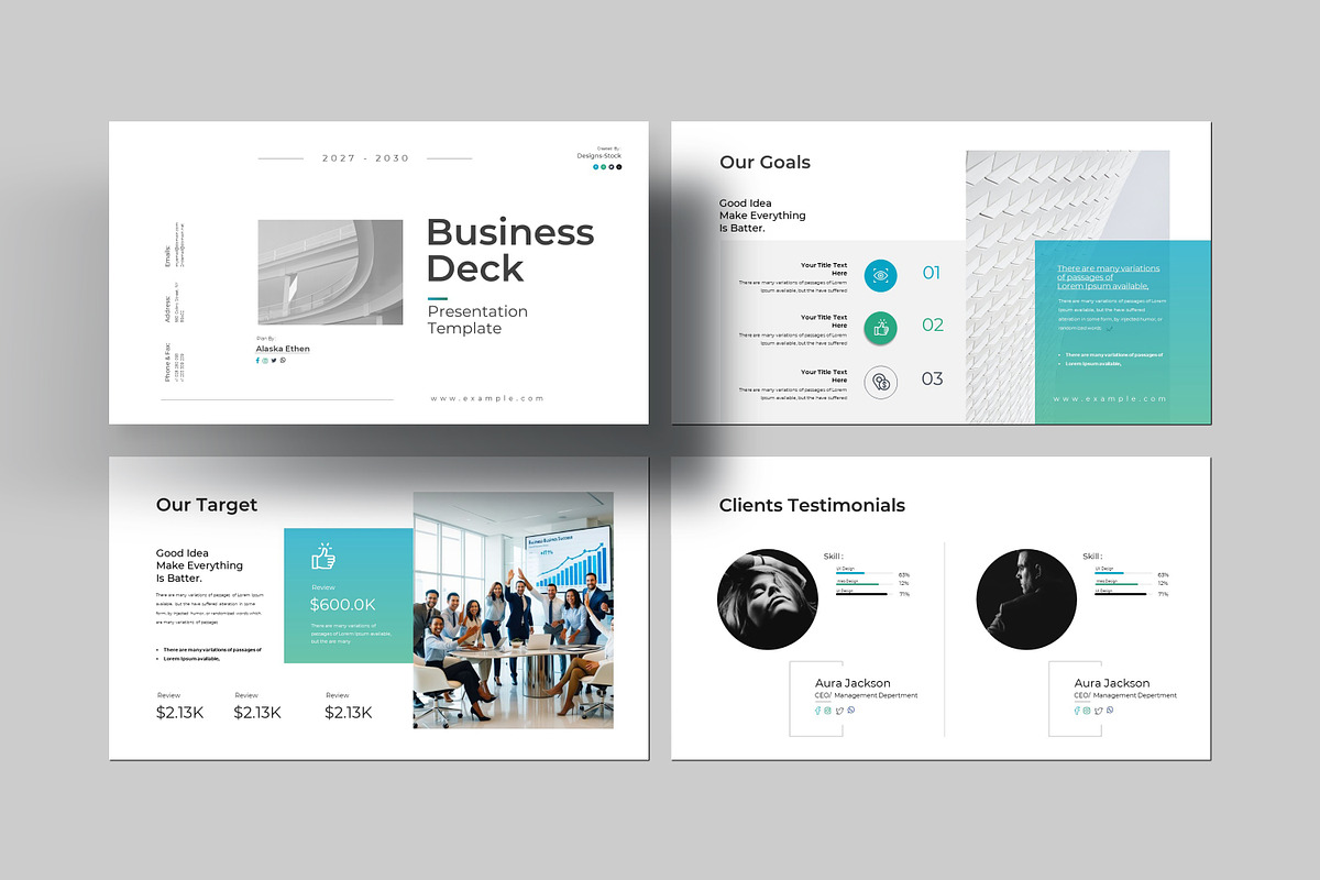 Business Deck White Grey Presentatio preview 3