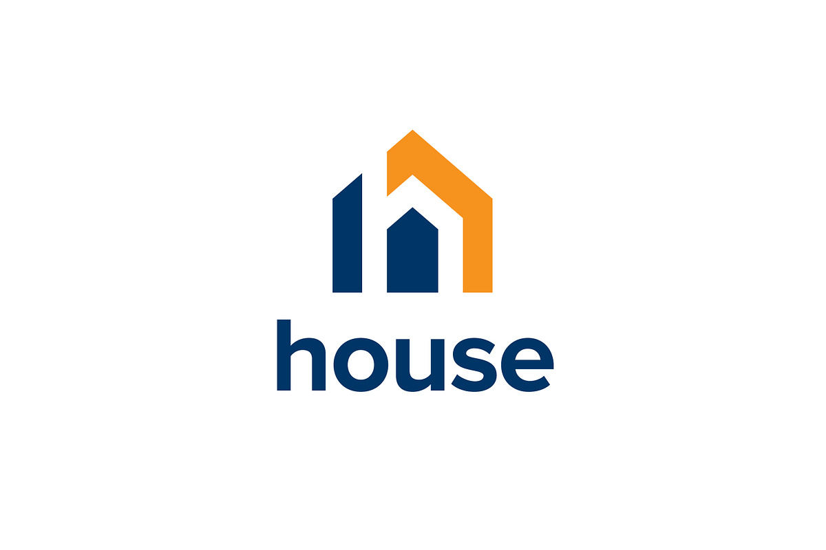 Letter h inside blue house logo, a Branding & Logo Template by brandphant