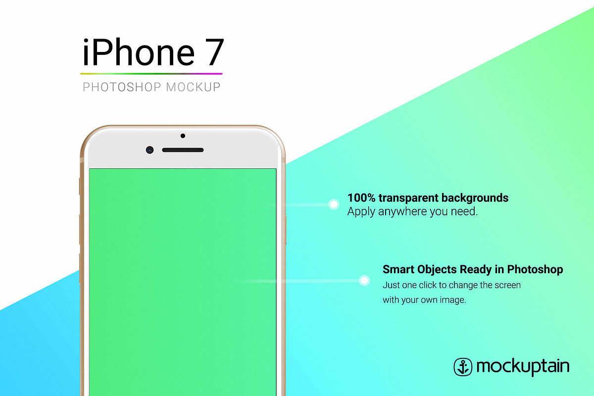 Iphone 7 Mockup White Gold Straight, an iPhone Mockup by mockuptain (Photo 3 of 6)