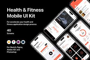 Health & Fitness Mobile UI Kit, an UI Kit Template by flr.24