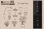 Procreate Furniture stamp brushes, a Brush Add-On by PDknyStudio (Thumbnail 2 of 6)