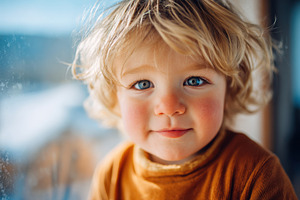 Smiling boy in cozy winter coat, a Person Photo by AlyaAnd