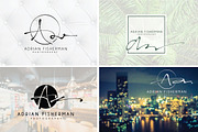 168 LETTER A SIGNATURE monogram logo, a Branding & Logo Template by Whimsical Logoshop (Thumbnail 6 of 16)