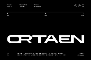 Ortaen - Futuristic Display Font