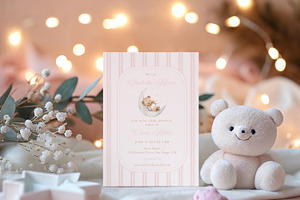 Pink Girl's Birthday Party Invite