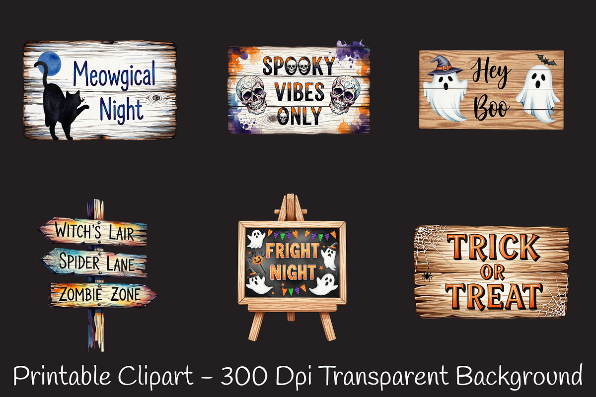 Halloween Wooden Board Sublimation, an Illustration by RobertsArt (Photo 3 of 7)