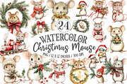 Whimsical Christmas Mouse Clipart, a Seasonal Illustration by Designking (Thumbnail 1 of 4)