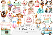 Ice Cream Truck Clipart, an Illustration by Design Market (Thumbnail 1 of 4)
