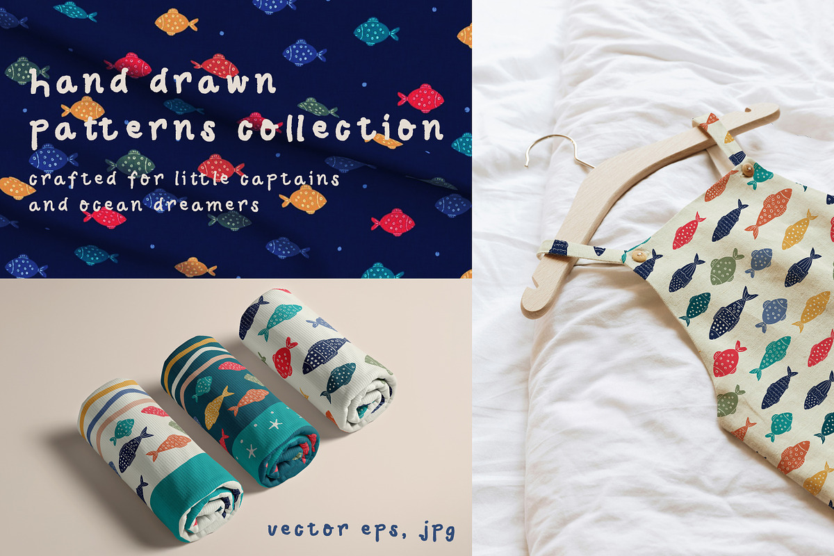 Nautical Fish Playful Collection, a Pattern Graphic by Naty Art (Photo 2 of 12)