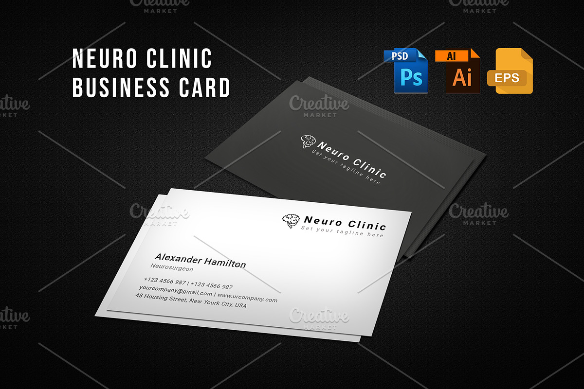 Neuro Clinic Business Card, a Business Card Template by graphicsunday (Photo 3 of 4)
