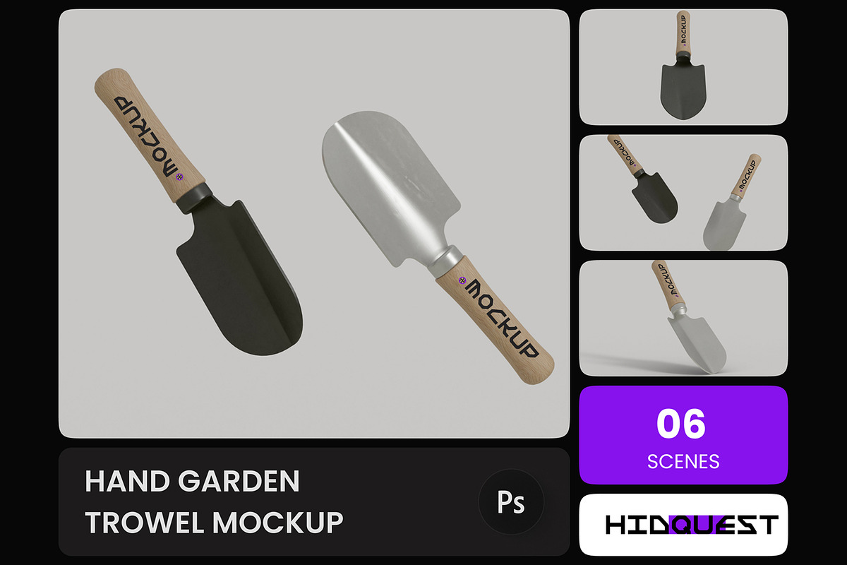 Hand Garden Trowel Mockup, a Household Mockup by hiddemaru (Photo 1 of 4)