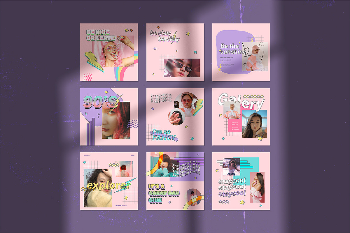 90's Vol1 Instagram | CANVA & PSD, a Social Media Template by Azruca (Photo 2 of 9)