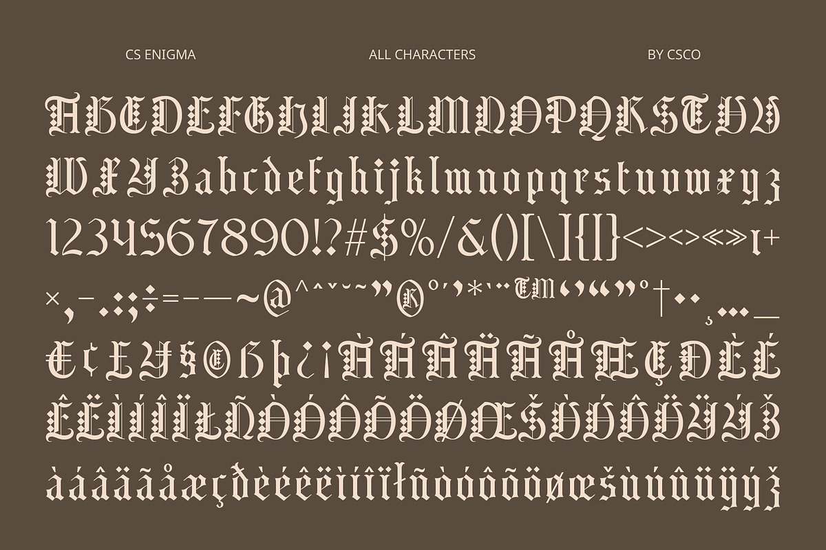 CS Enigma – Blackletter Font, a Blackletter Font by Craft Supply Co. (Photo 8 of 8)