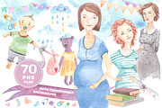 Baby shower watercolor collection, an Object Illustration by soolima (Thumbnail 3 of 6)