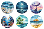 Sea Scene Circle Round PNG, an Illustration by SinaCreation (Thumbnail 3 of 5)