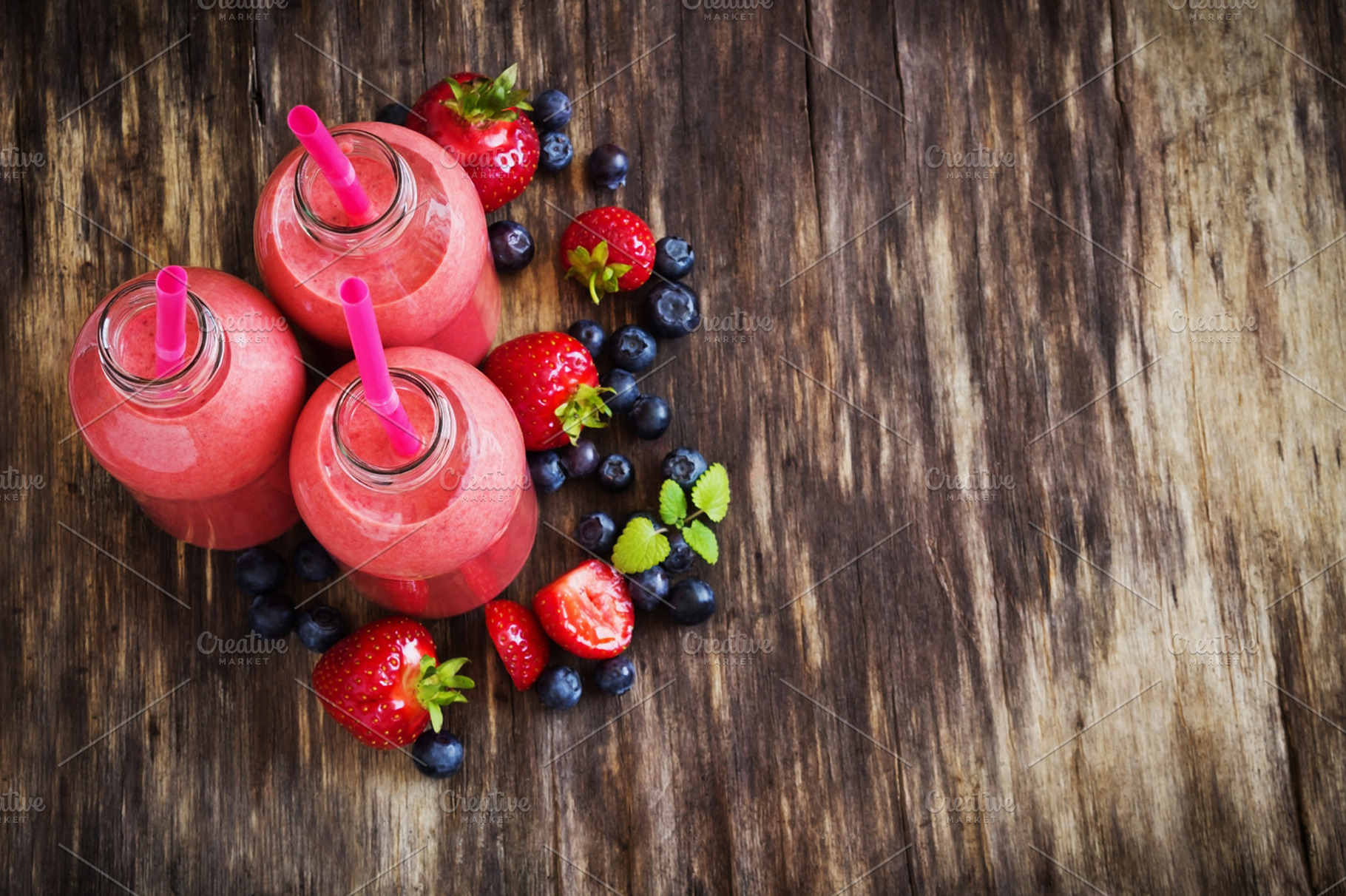 Strawberry smoothie containing smoothie, glass, and strawberry, a Food & Drink Photo by Sweet Cherry Jam