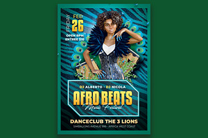 Afro Beats, a Flyer Template by Art and Flyers