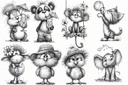 Whimsical summer Animals clipart, an Illustration by Designworld (Thumbnail 3 of 8)