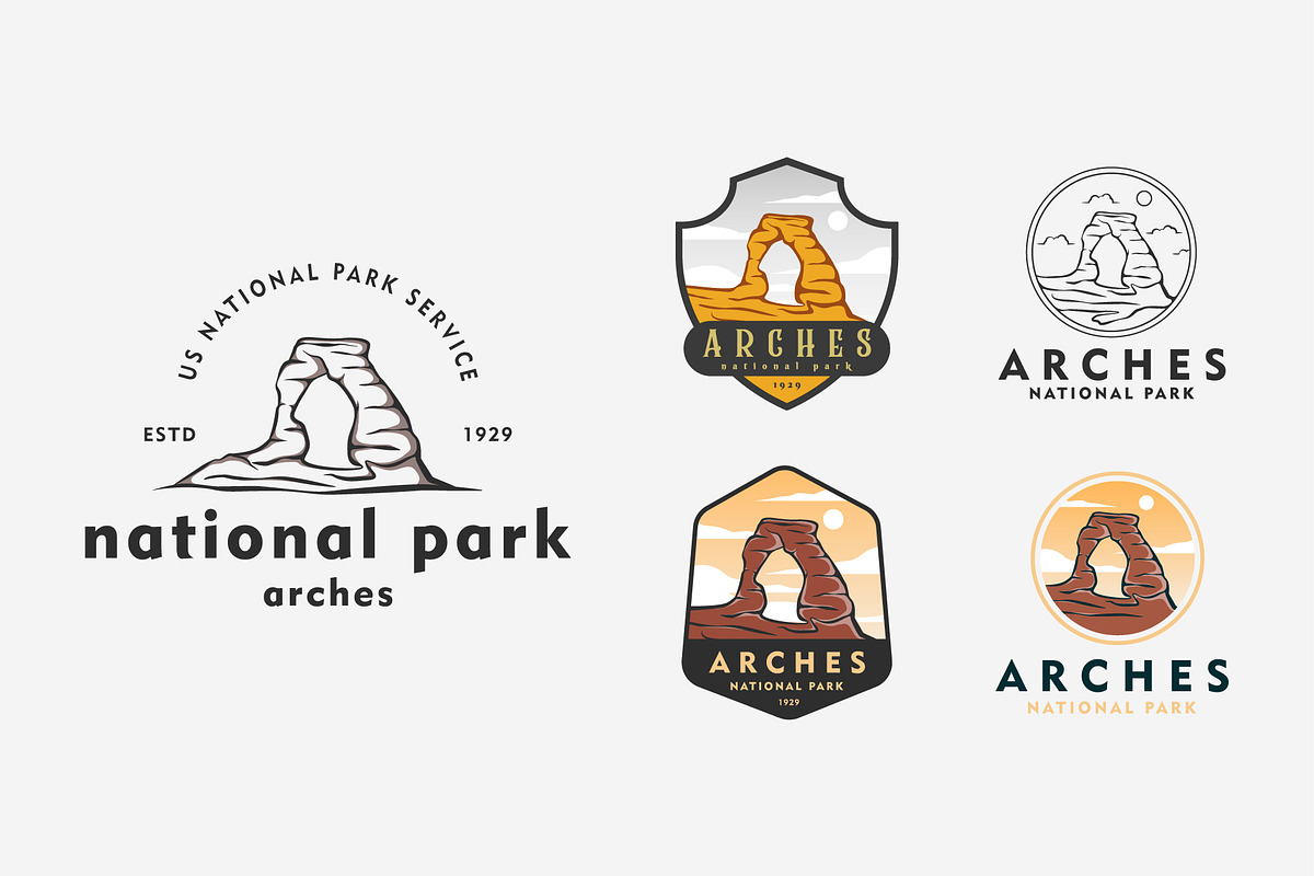 bundle arches national park logo art
