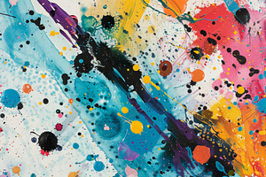 A lively abstract artwork featuring, a Photo by Tanuart