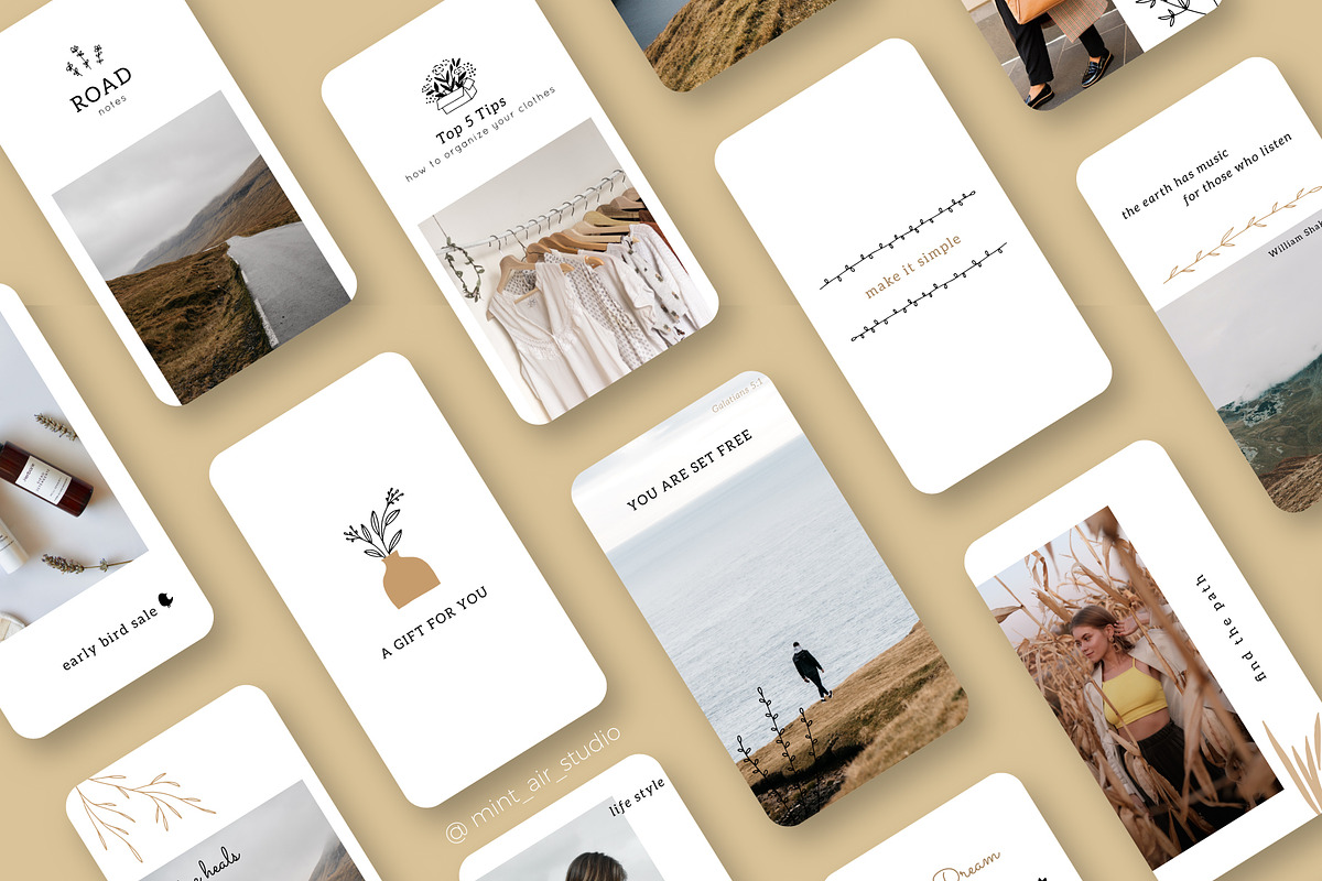 Instagram Post & Stories. Florals, a Social Media Template by Mint Air Studio (Photo 5 of 9)