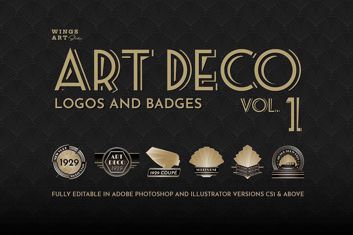 Art Deco Logos and Badges Vol 1, an Icon by Wingsart Studio (Photo 1 of 5)