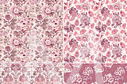 Burgundy Floral Seamless Patterns, a Pattern Graphic by Maishop (Thumbnail 6 of 8)