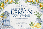 Lemon Watercolor Clipart Set, a Food Illustration by Alisles (Thumbnail 1 of 11)