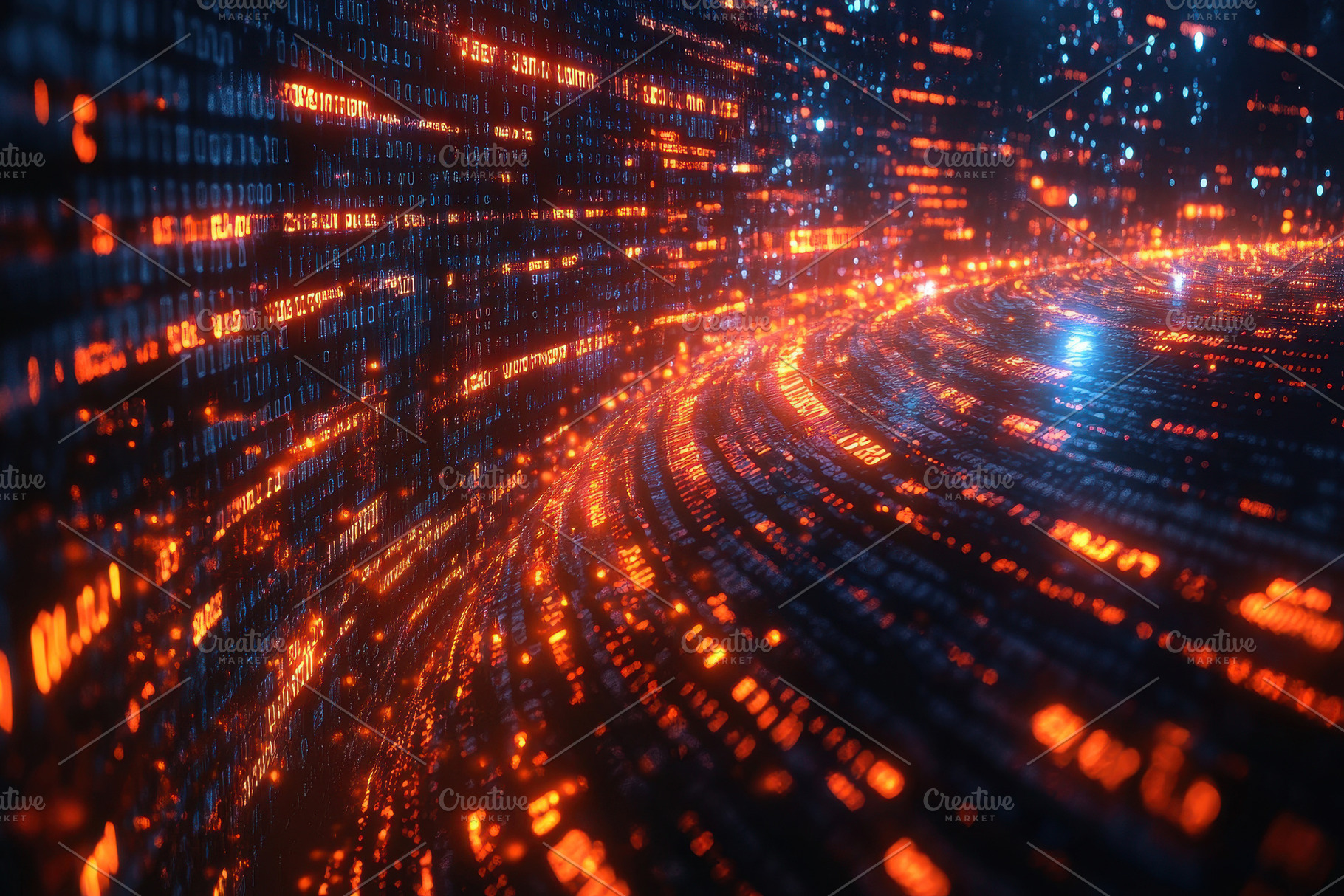 Colors and patterns of digital data, a Photo by Tanuart