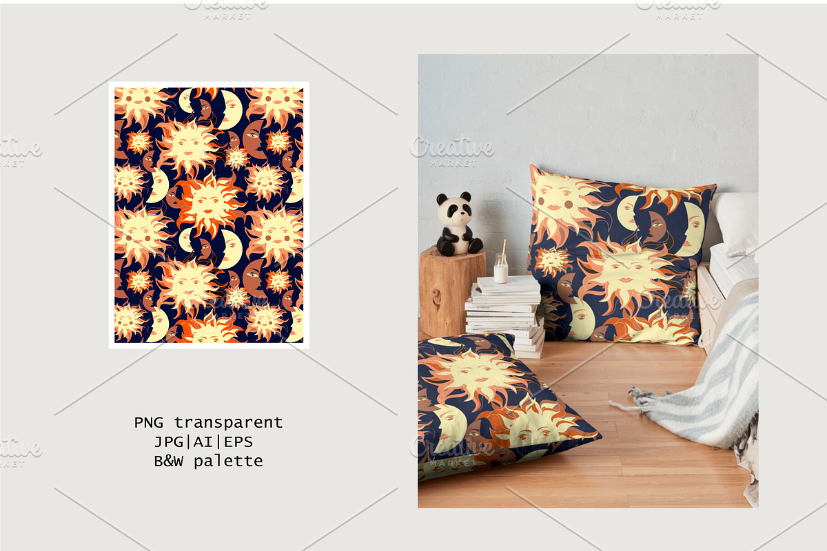 Sun and Moon, a Pattern Graphic by Polanika (Photo 4 of 9)