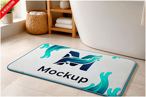 Bath Mat Family Bathroom PSD, a Household Mockup by Bruno's Shop