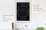Night Sky with Constellations, an Object Graphic by DOBROGRAPH (Thumbnail 2 of 6)