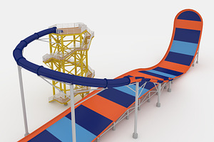 3D Model Waterpark Slide 5