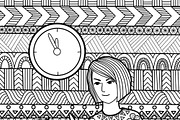 11 Mother's day coloring book page, an Illustration by Somjai King (Thumbnail 4 of 13)