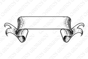 Scroll Vintage Flag Paper Banner, an Illustration by Christos Georghiou