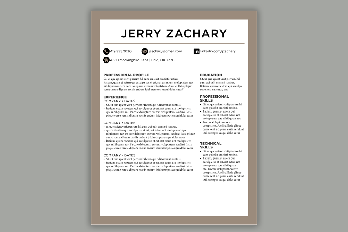 Beige Resume Template Word &InDesign, a Resume Template by Scribbled Napkin Design (Photo 2 of 4)