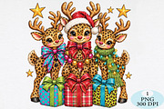 Christmas Leopard Reindeer PNG, a Seasonal Illustration by Daily.Designs (Thumbnail 1 of 5)