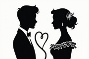 Romantic Love Cameo Silhouette set, an Illustration by Creativeshirt (Thumbnail 4 of 8)