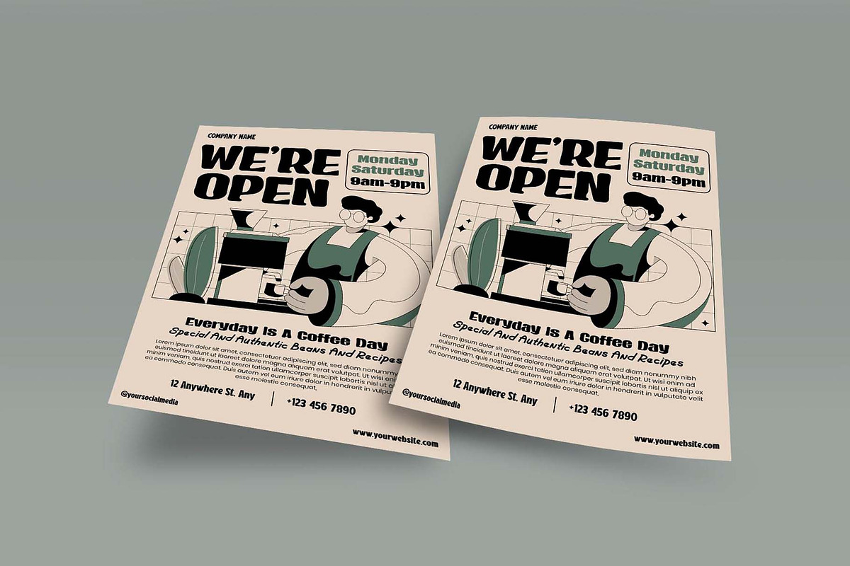 Coffee Shop Flayer, a Flyer Template by Rasiorise Studio (Photo 8 of 10)
