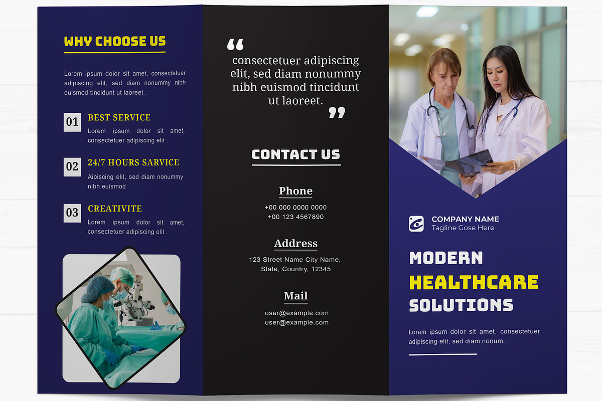 Medical Healthcare Trifold Brochure, a Brochure Template by MightyDesign (Photo 2 of 7)