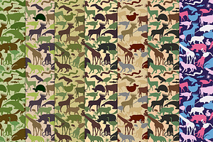 Camouflage Pattern With Animals