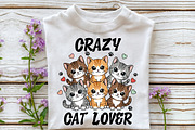 Crazy Cat Lover Sublimation Png, an Animal Illustration by Rose Art (Thumbnail 2 of 4)