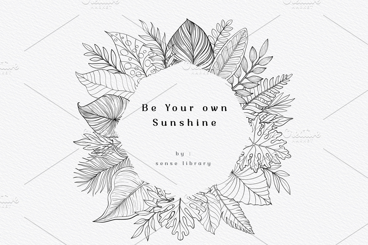 “Charm” Tropical Leaves Lineart, an Illustration by Sense Library (Photo 16 of 23)