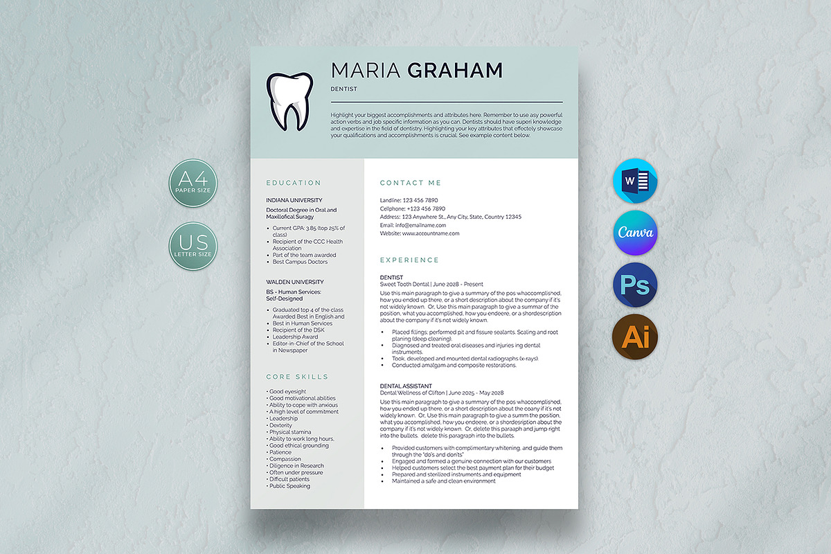 Canva Resume Template, a Resume Template by DesignDevisers (Photo 1 of 10)