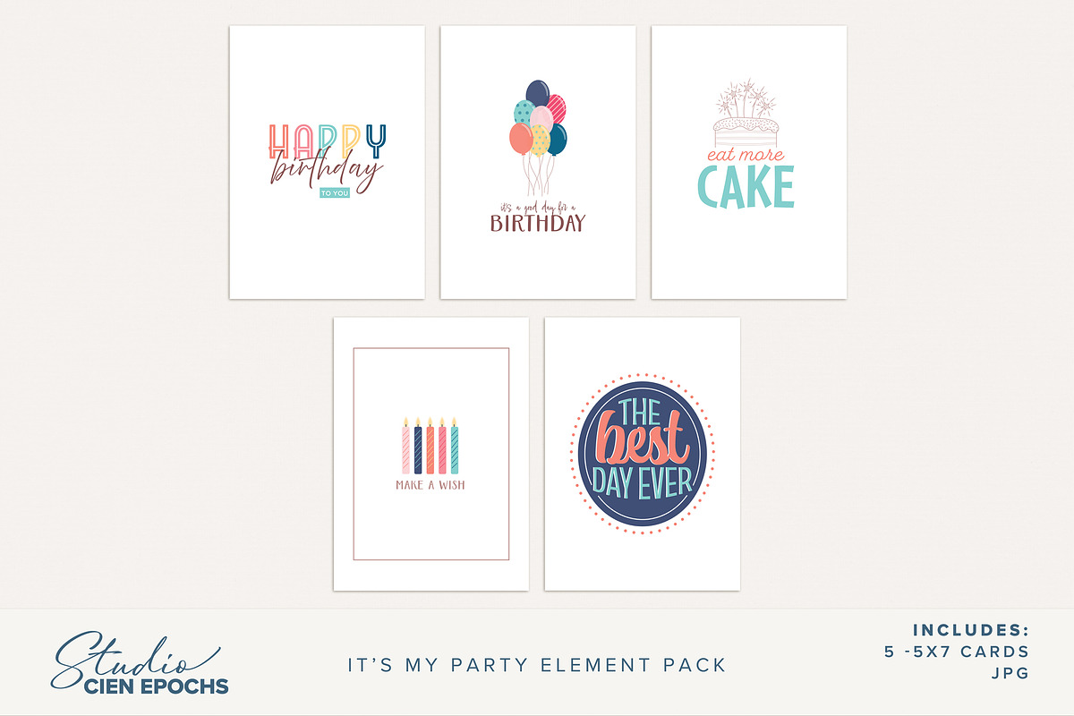 It's My Party Element Pack, an Illustration by Studio Cien Epochs (Photo 4 of 4)