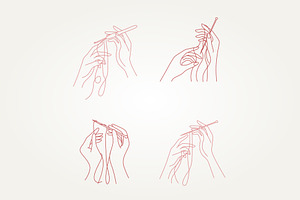woman's hands knitting set icon, a Branding & Logo Template by Blazybone