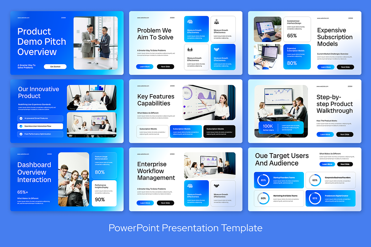 Blue White Product Demo Pitch, a Presentation Template by Sixtemp (Photo 2 of 3)