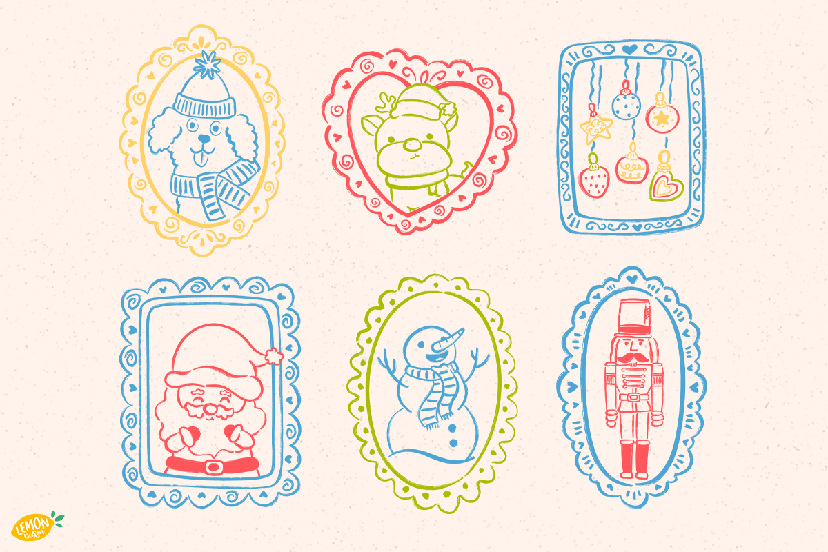 Christmas Frames PNG Clipart Bundle, a Seasonal Illustration by LemonDesign (Photo 2 of 3)